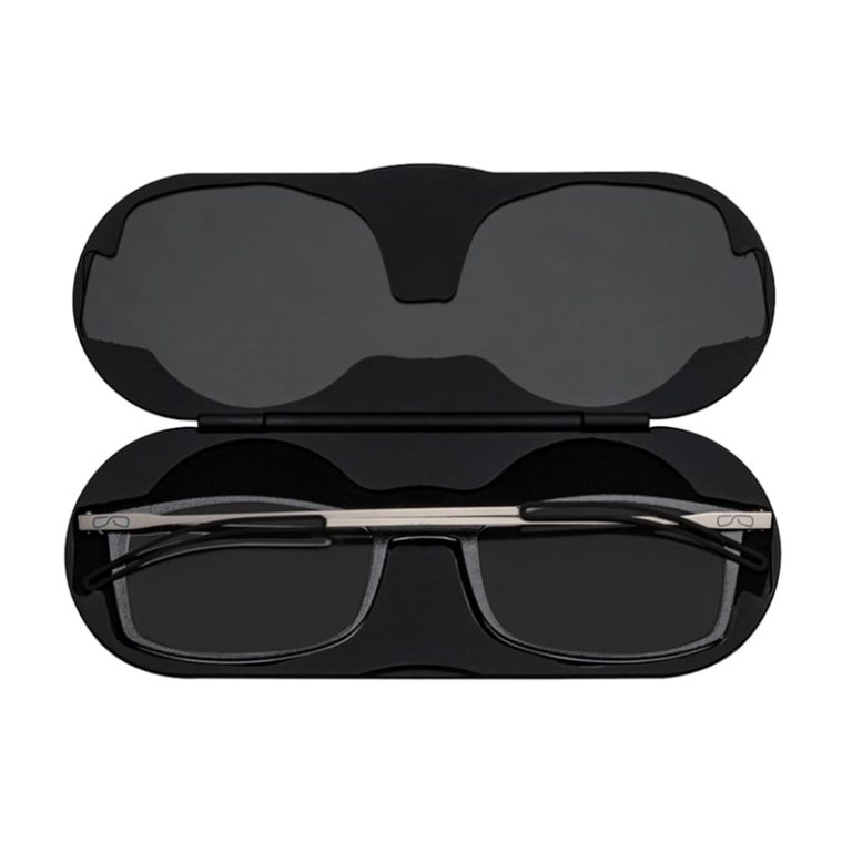 ThinOptics Brooklyn Full Black Frame Reading Glasses + Milano Case